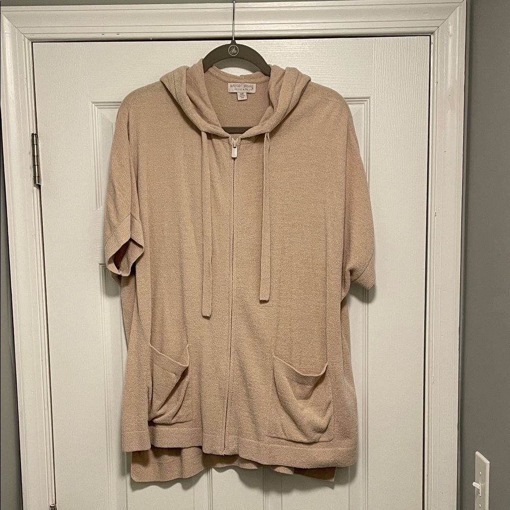 Barefoot Dreams Cozy Chic Ultra Lite Short Sleeve Zip-Up Hoodie